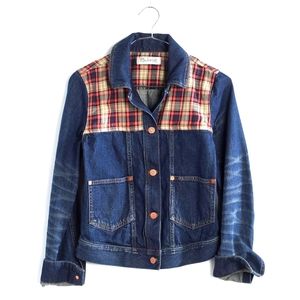 Madewell Plaid Trucker Denim Jacket Jean Jacket Womens Size XS